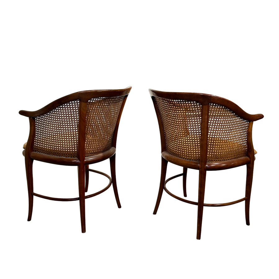 Pair of Cherry Wood Chairs by Annibale Colombo