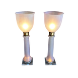Pair of Glass Torchier Lamps by Mazda