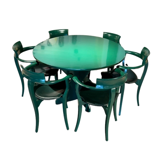 Spanish Green Lacquer Dining Set