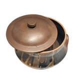 Lidded Drip Glaze Vessel