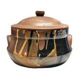 Lidded Drip Glaze Vessel