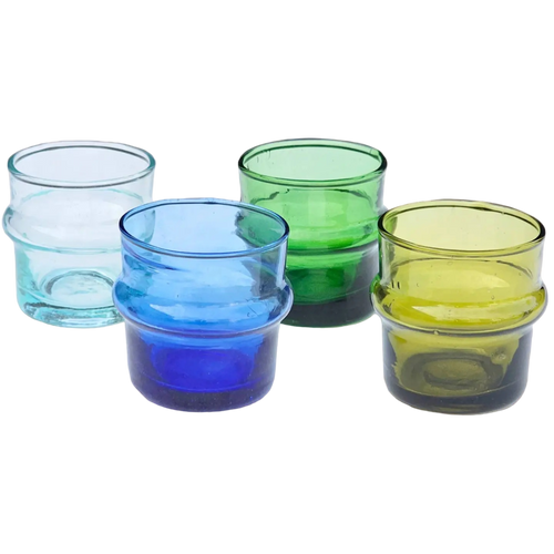 Set of 6 Moroccan Recycled Glass Cups