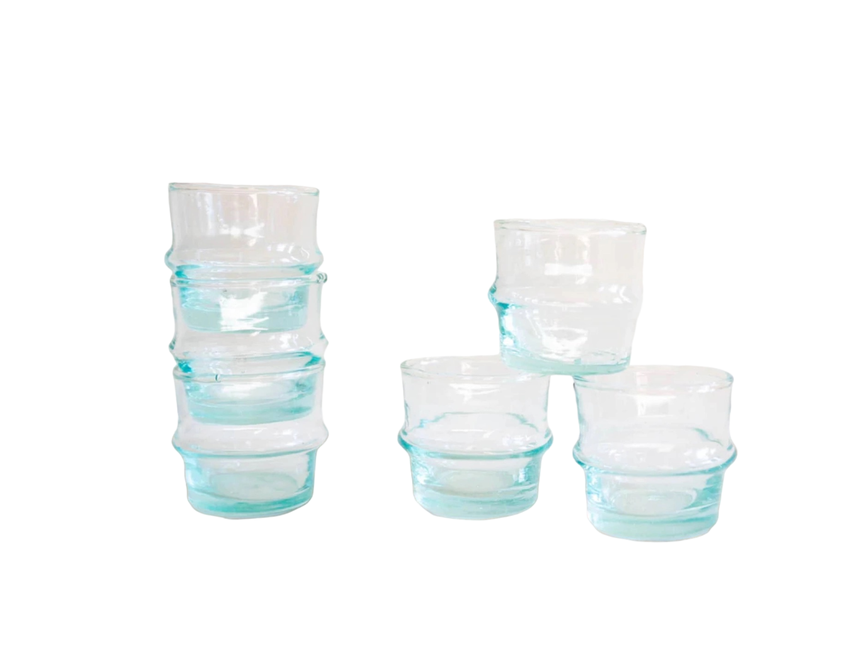 Set of 6 Moroccan Recycled Glass Beldi Cups