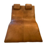 Italian Two Seater Leather Wave Chaise Lounge