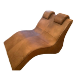 Italian Two Seater Leather Wave Chaise Lounge