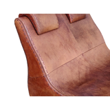 Italian Two Seater Leather Wave Chaise Lounge