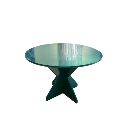 Spanish Green Lacquer Round Dining Table