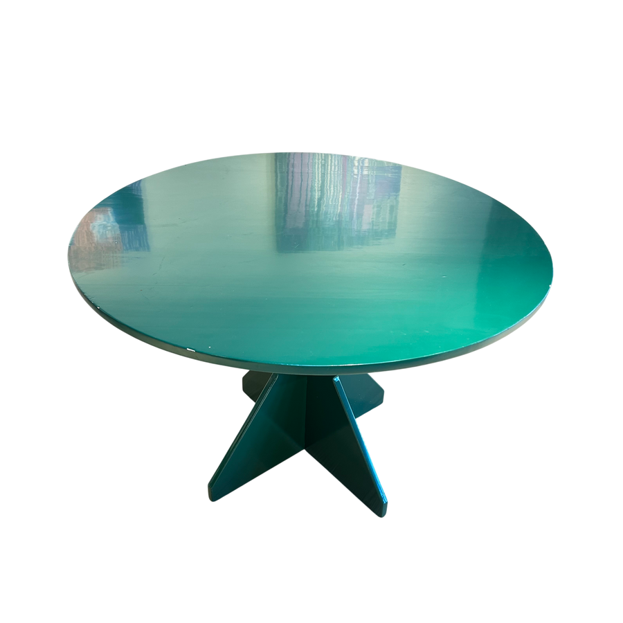 Spanish Green Lacquer Round Dining Table