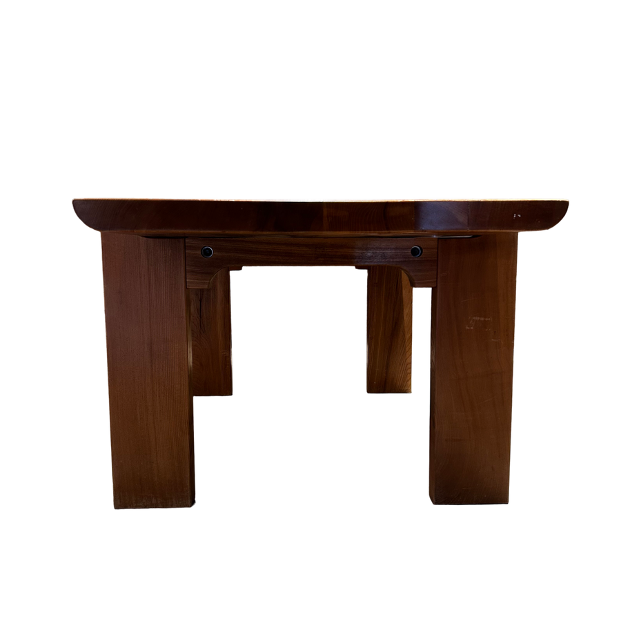 Elm Dining Table Attr. to Maison Regain