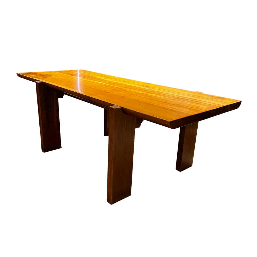 Elm Dining Table Attr. to Maison Regain