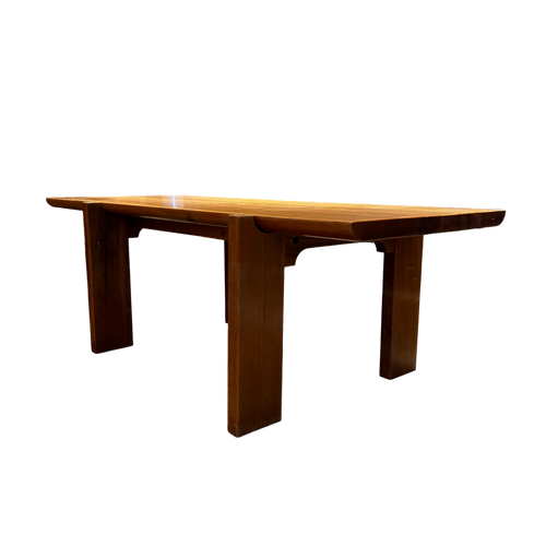 Elm Dining Table Attr. to Maison Regain