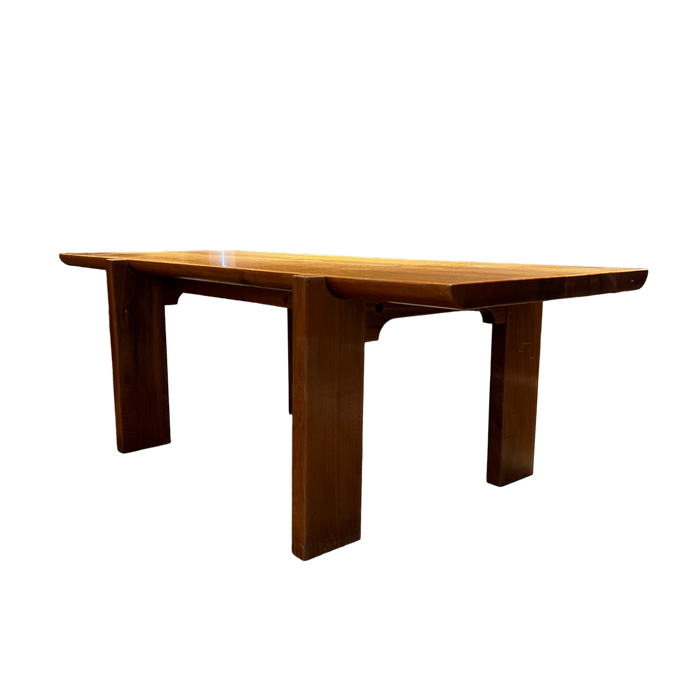 Elm Dining Table Attr. to Maison Regain