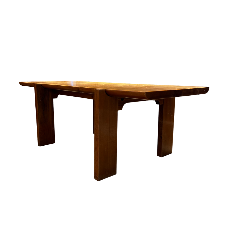 Elm Dining Table Attr. to Maison Regain