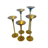 Set of 5 Brass Candlesticks
