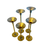 Set of 5 Brass Candlesticks