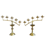 Pair of Brass Candelabras
