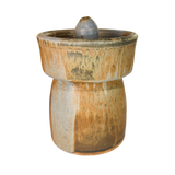 Light Blue Accent Drip Glaze Lidded Vessel