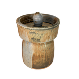 Light Blue Accent Drip Glaze Lidded Vessel