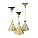 Trio of 3 Brass Candle Holders