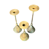 Trio of 3 Brass Candle Holders