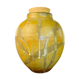 Green Drip Glaze Cork Top Vessel