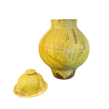 Large Green Lidded Studio Pottery Vessel