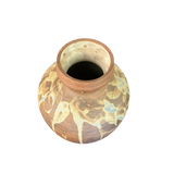 Matte Ceramic Vessel with Blue Accents