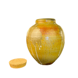 Green Drip Glaze Cork Top Vessel