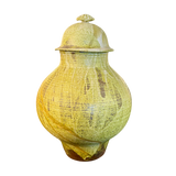 Large Green Lidded Studio Pottery Vessel