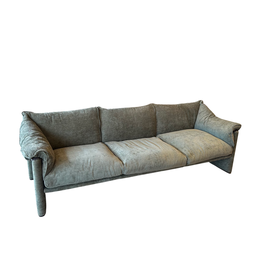 Italian 3-Seater Green Velvet Sofa