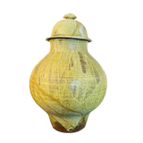 Large Green Lidded Studio Pottery Vessel