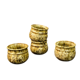 Set of 4 Speckled Studio Pottery Cups