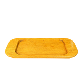 Carved Wood Tray with Brass Accents