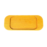 Carved Wood Tray with Brass Accents