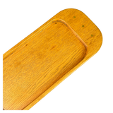 Carved Wood Tray with Brass Accents