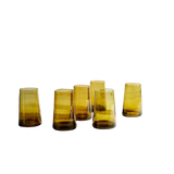 Set Of 6 Tall Moroccan Cone Glasses- Amber