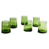 Set Of 6 Small Moroccan Cone Glasses- Green