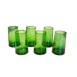 Set Of 6 Large Moroccan Cone Glasses- Green