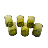 Set Of 6 Small Moroccan Cone Glasses- Olive