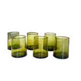 Set Of 6 Small Moroccan Cone Glasses- Olive