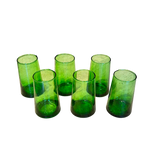 Set Of 6 Large Moroccan Cone Glasses- Green