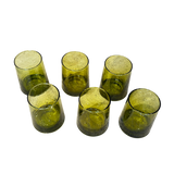 Set Of 6 Small Moroccan Cone Glasses- Olive