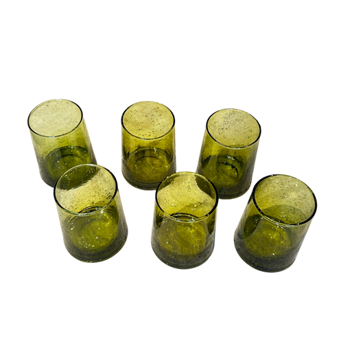 Set Of 6 Hand Blown Moroccan Beldi Glasses