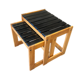 Pair of Painted Wood Slat Nesting Tables