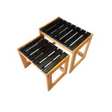 Pair of Painted Wood Slat Nesting Tables