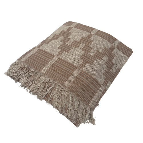 Folk Textiles Willa Throw Blanket in Peach