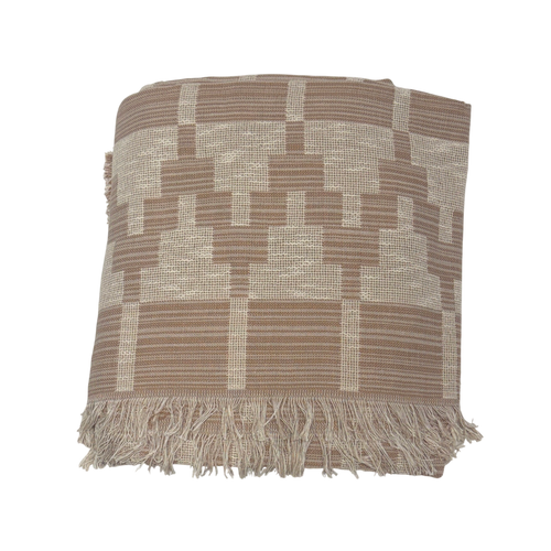 Folk Textiles Willa Throw Blanket in Peach