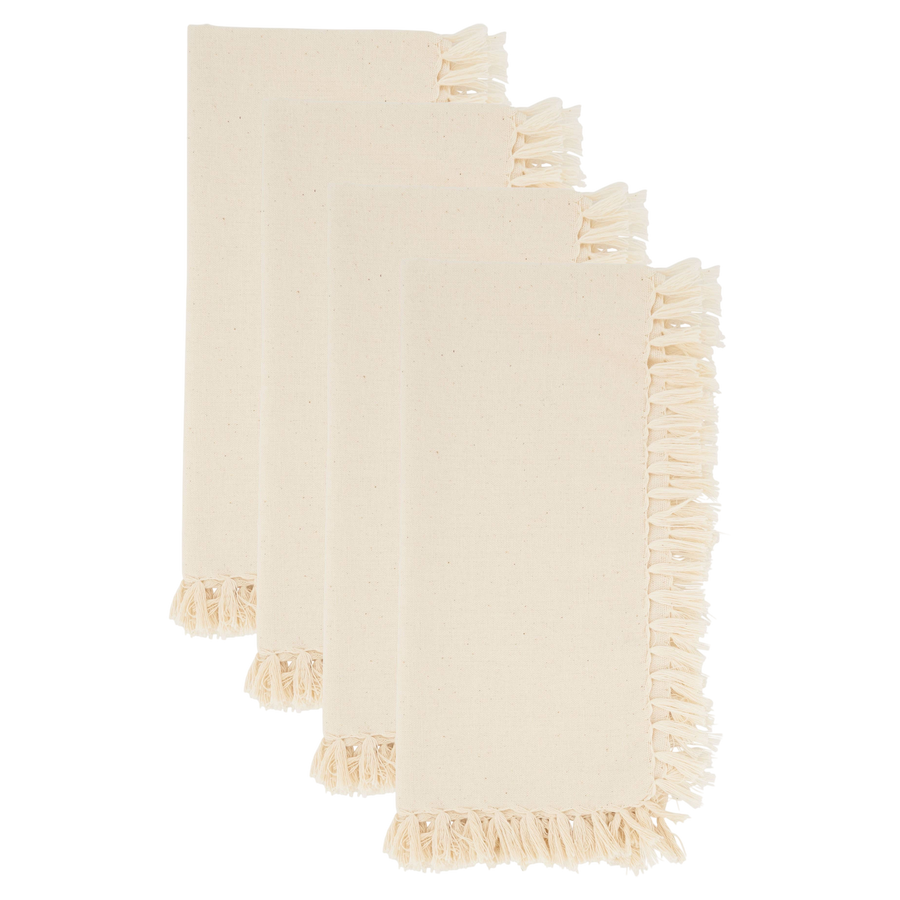 Saro Lifestyle - Fringed Design Napkin: Natural / 20"