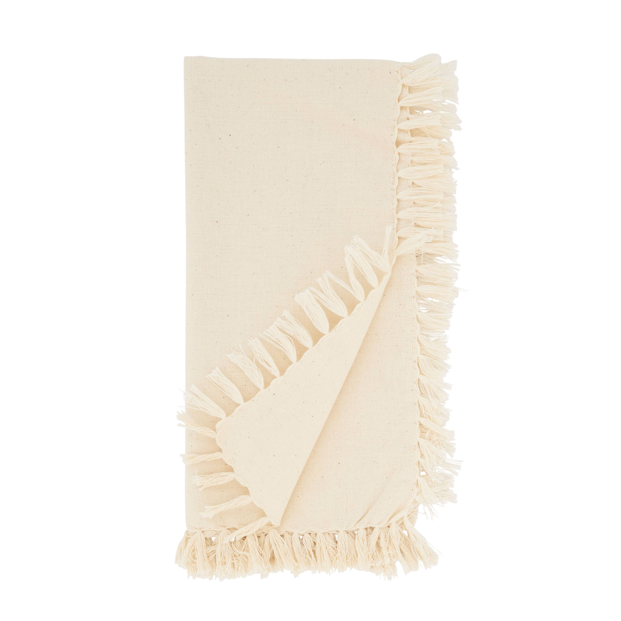 Saro Lifestyle - Fringed Design Napkin: Natural / 20"