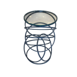 Spiraled Iron Glass Top End Table